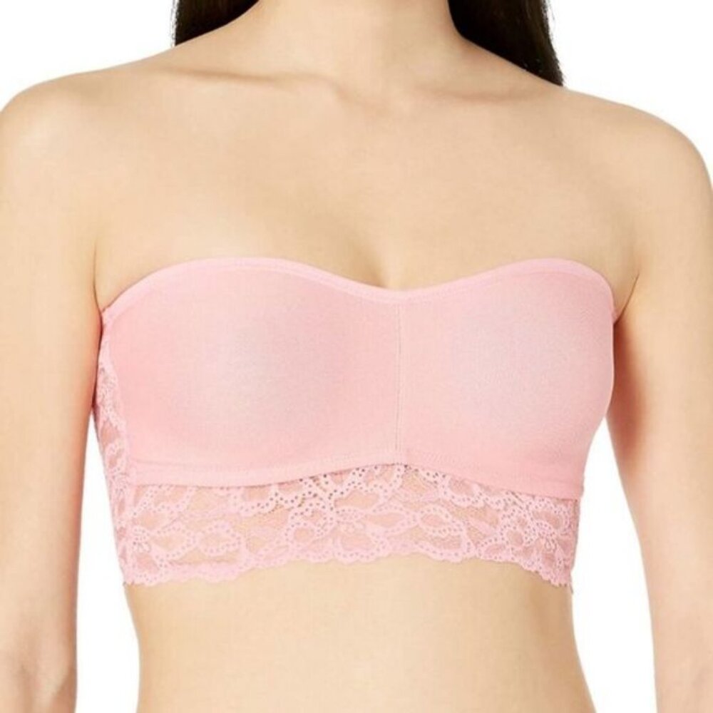 New B.Tempt'd Bandeau Bra size small lace peach women's Wacoal wireless.